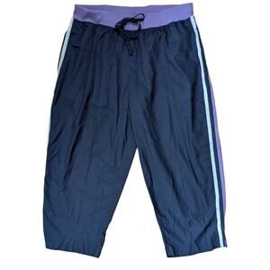 JMS Just My Size Capri Pants Women's 18-20 Hanes Navy Polyester Elastic Waist